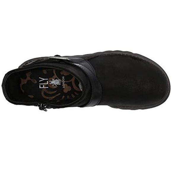 Fly London Sake 418 Fly Boots Booties Black Suede Wrap Around Strap Size 36/ 5.5 - Picture 5 of 7